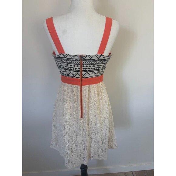 Flying Tomato Cream and Orange Sundress Sleeveless Mini - Picture 6 of 7